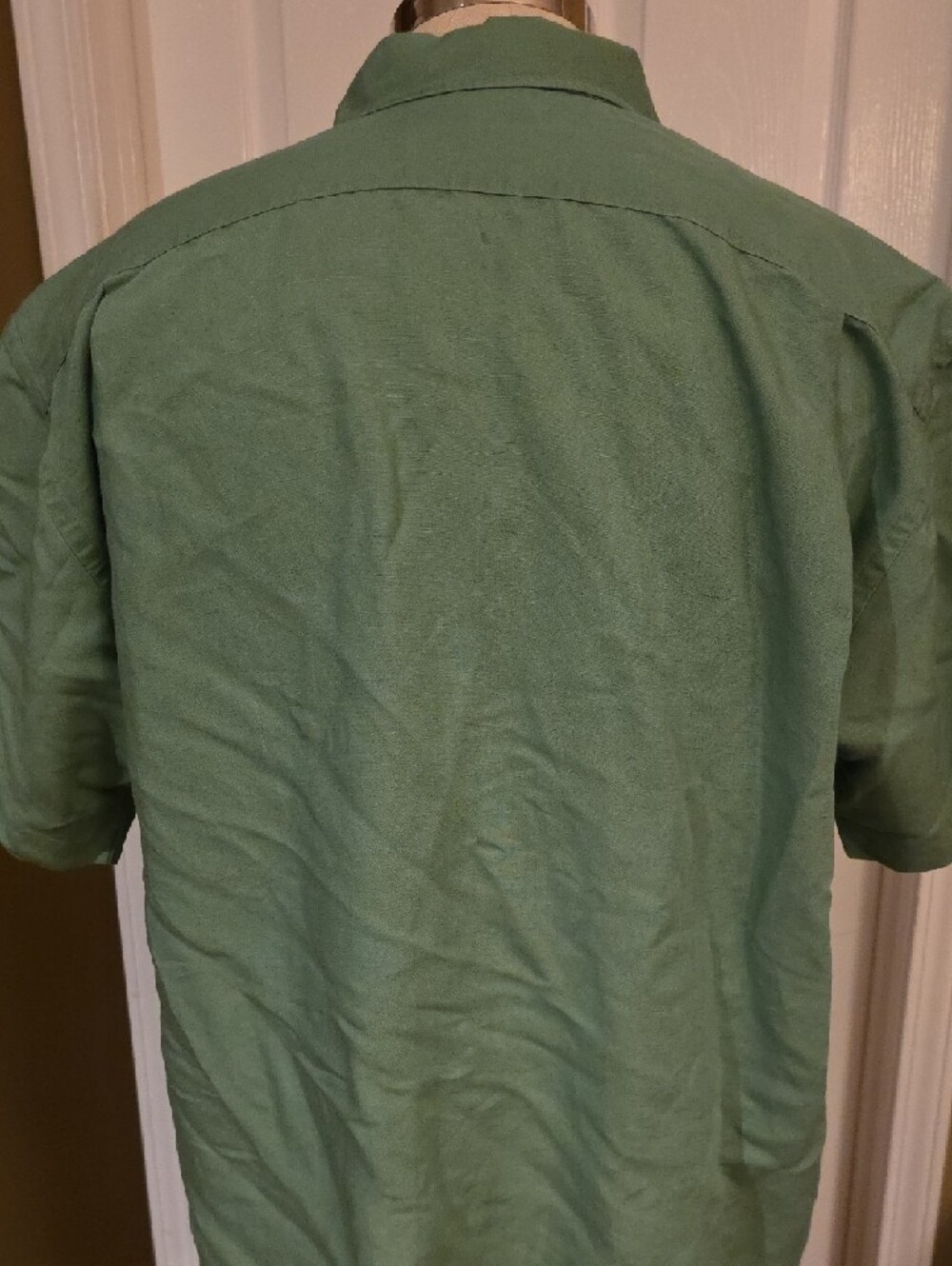 Nautica Button-Down Linen Sage Green Short-Sleeved Men's Shirt - Size Large - Picture 5 of 11